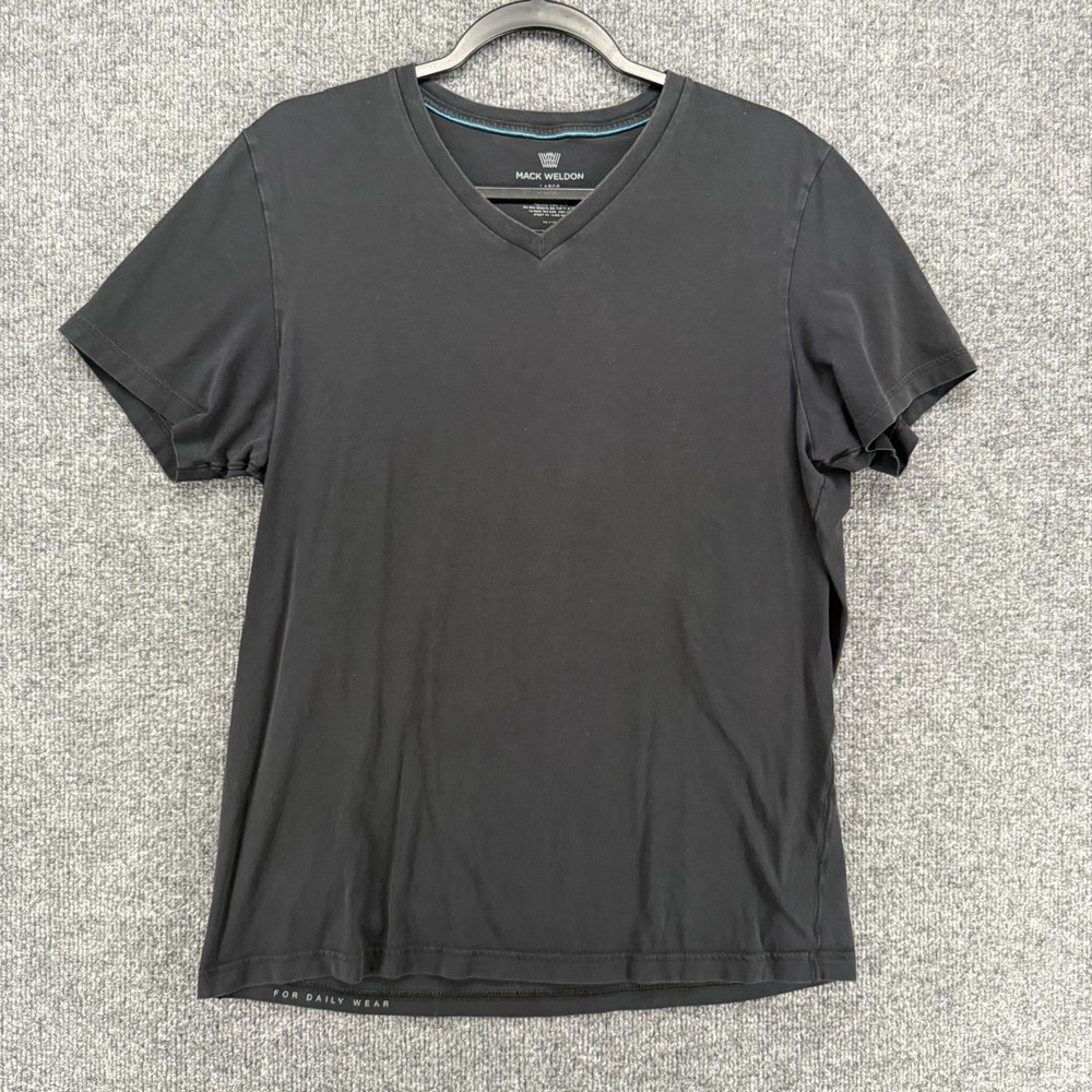 Mack Weldon T Shirt Mens Large Black V-Neck Short Sleeve Casual Pima Cotton